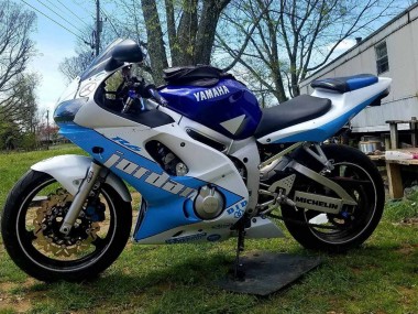 Beste Yamaha YZF 600 R6 Motorrad Verkleidung 1998-2002 - Weiss Blau Jordan
