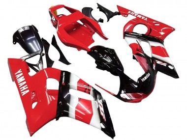 Beste Yamaha YZF 600 R6 Motorrad Verkleidung 1998-2002 - Rot Weiss Glanzendes Schwarz