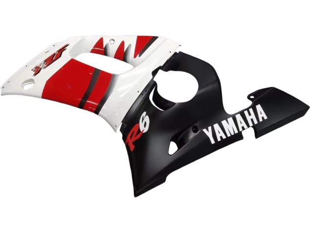 Beste Yamaha YZF 600 R6 Motorrad Verkleidung 1998-2002 - Weiss Rot Glanzendes Schwarz