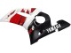 Beste Yamaha YZF 600 R6 Motorrad Verkleidung 1998-2002 - Weiss Rot Glanzendes Schwarz