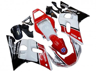 Beste Yamaha YZF 600 R6 Motorrad Verkleidung 1998-2002 - Weiss Rot Schwarz Petronas Yamalube 50th