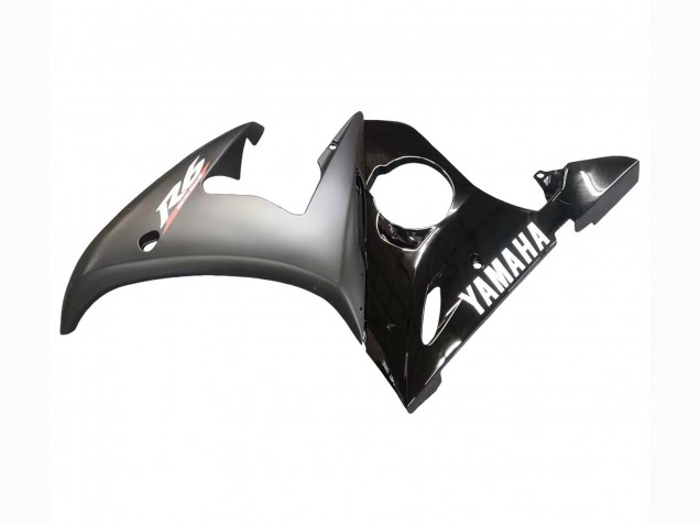 Beste Yamaha YZF R6 Motorrad Verkleidung 2003-2004 - Glanzendes Schwarz Matt Schwarz Weiss Aufkleber