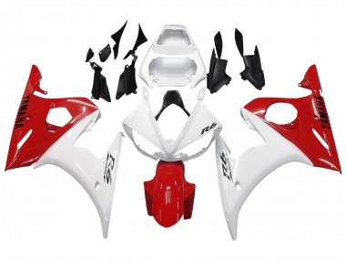 Beste Yamaha YZF R6 Motorrad Verkleidung 2003-2004 - Weiss Rot