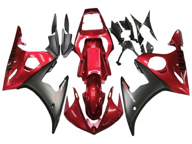 Beste Yamaha YZF R6 Motorrad Verkleidung Kit 2003-2004 - Rot Matt Schwarz