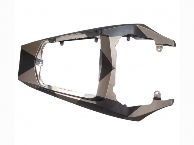 Beste Yamaha YZF R6 Motorrad Verkleidung 2003-2004 - Grau Matt Schwarz Geometric