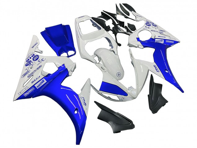 Beste Yamaha YZF R6 Motorrad Verkleidung 2003-2004 - Weiss Blau GYTR