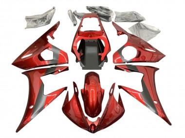 Beste Yamaha YZF R6 Motorrad Verkleidung 2003-2004 - Rot Matt Schwarz