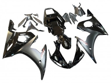 Beste Yamaha YZF R6 Motorrad Verkleidung 2003-2004 - Glanzendes Schwarz Matt Schwarz Gold Chameleon