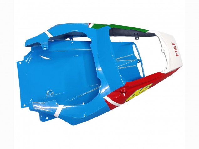Beste Yamaha YZF 600 R6 Motorrad Verkleidung 2005 - Hellblau Weiss Grun Rot Kastinee Dunlop Motul
