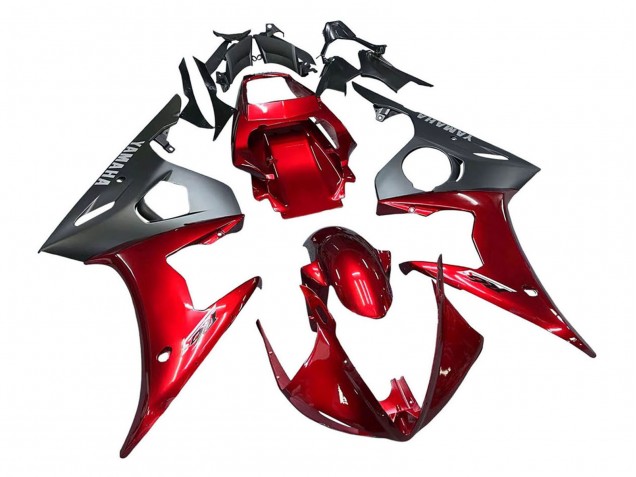 Beste Yamaha YZF 600 R6 Motorrad Verkleidung Kit 2005 - Rot Matt Schwarz
