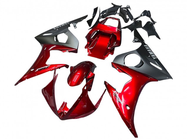 Beste Yamaha YZF 600 R6 Motorrad Verkleidung Kit 2005 - Rot Matt Schwarz