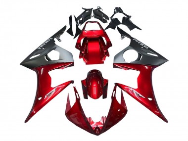 Beste Yamaha YZF 600 R6 Motorrad Verkleidung Kit 2005 - Rot Matt Schwarz