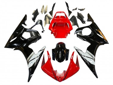 Beste Yamaha YZF 600 R6 Motorrad Verkleidung 2005 - Rot Weiss Glanzendes Schwarz