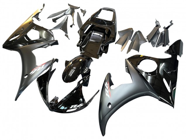 Beste Yamaha YZF 600 R6 Motorrad Verkleidung 2005 - Glanzendes Schwarz Matt Schwarz Gold