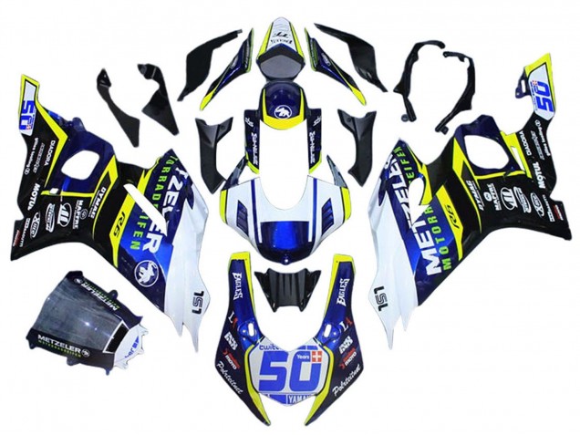 Beste Yamaha YZF 600 R6 Motorrad Verkleidung 2017-2025 - Weiss Gelb Blau