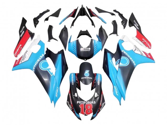 Beste Yamaha YZF 600 R6 Motorrad Verkleidung 2017-2025 - Weiss Blau Rot Schwarz Petronas 18