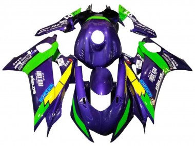 Beste Yamaha YZF 600 R6 Motorrad Verkleidung 2017-2023 - Grun Lila Gelb Schwarz Trick Star