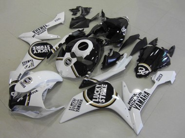Beste Yamaha YZF R1 Motorrad Verkleidung 2007-2008 - Weiss Schwarz Lucky Strike