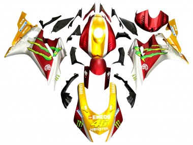 Beste Yamaha YZF 600 R6 Motorrad Verkleidung 2017-2023 - Gold Rot Grun Monster