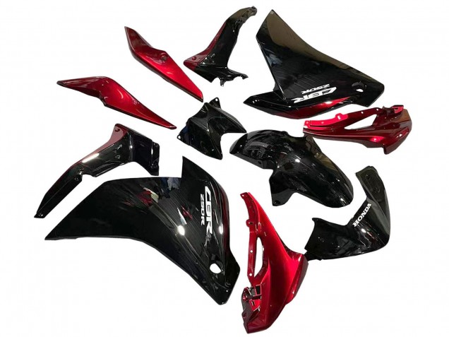 Beste Honda CBR250RR Motorrad Verkleidung 2011-2015 - Glanzendes Schwarz Rot