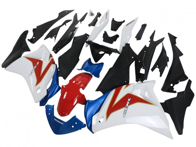 Beste Honda CBR250RR Motorrad Verkleidung 2011-2015 - Weiss Rot Hellblau