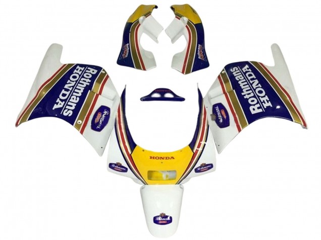 Beste Honda NSR250R Motorrad Verkleidung 1988-1989 - Weiss Gelb Blau Rothmans