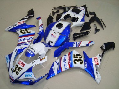 Beste Yamaha YZF R1 Motorrad Verkleidung 2007-2008 - Weiss Blau Rot Schwarz Volvo Sterilgarda Yamalube Fimer 35