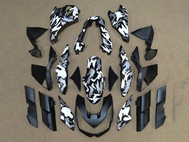 Beste Kawasaki Z1000 Motorrad Verkleidung 2010-2013 - Schwarz Weiss Camouflage