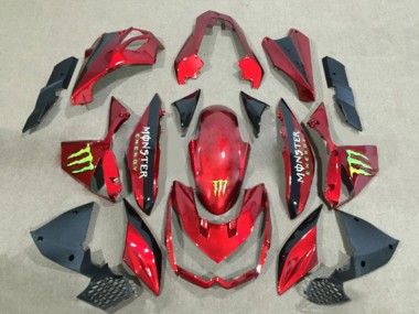 Beste Kawasaki Z1000 Motorrad Verkleidung 2010-2013 - Rot Glanzendes Schwarz Grun Monster