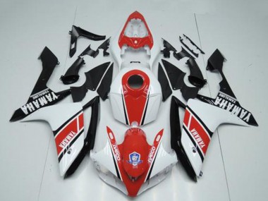 Beste Yamaha YZF R1 Motorrad Verkleidung 2007-2008 - Weiss Rot Glanzendes Schwarz