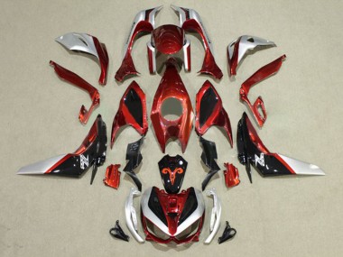 Beste Kawasaki Z1000 Motorrad Verkleidung 2014-2019 - Rot Silber Schwarz
