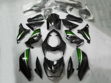 Beste Kawasaki Z800 Motorrad Verkleidung 2013-2018 - Glanzendes Schwarz Grun Silber
