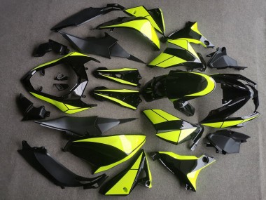 Beste Kawasaki Z800 Motorrad Verkleidung 2013-2018 - Glanzendes Schwarz Neon Gelb