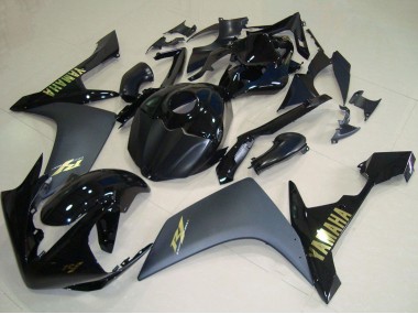 Beste Yamaha YZF R1 Motorrad Verkleidung 2007-2008 - Glanzendes Schwarz Matt Schwarz Gold