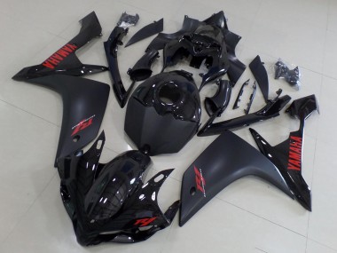 Beste Yamaha YZF R1 Motorrad Verkleidung 2007-2008 - Glanzendes Schwarz Matt Schwarz Rot