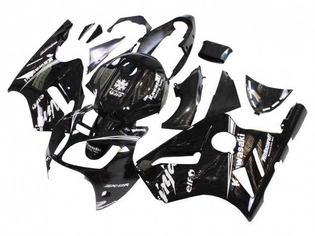 Beste Kawasaki ZX12R Motorrad Verkleidung 2000-2001 - Glanzendes Schwarz Weiss Elf Schnee