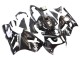 Beste Kawasaki ZX12R Motorrad Verkleidung 2000-2001 - Glanzendes Schwarz Weiss Elf Schnee