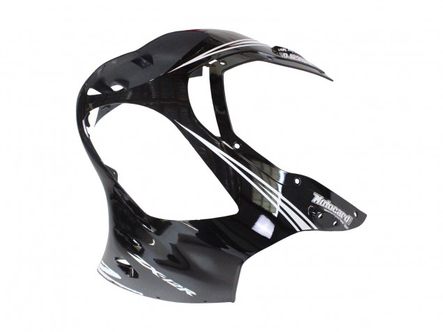 Beste Kawasaki ZX12R Motorrad Verkleidung 2000-2001 - Glanzendes Schwarz Weiss Elf Schnee