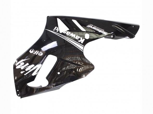 Beste Kawasaki ZX12R Motorrad Verkleidung 2000-2001 - Glanzendes Schwarz Weiss Elf Schnee