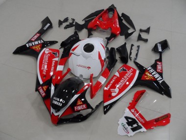 Beste Yamaha YZF R1 Motorrad Verkleidung 2007-2008 - Rot Weiss Schwarz Volvo Fimer Santunder