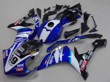 Beste Yamaha YZF R1 Motorrad Verkleidung 2007-2008 - Weiss Blau Schwarz Volvo Fimer
