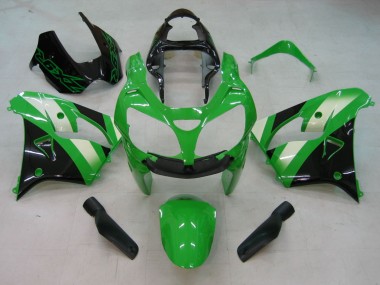 Beste Kawasaki ZX9R Motorrad Verkleidung 2000-2001 - Grun Silber Schwarz