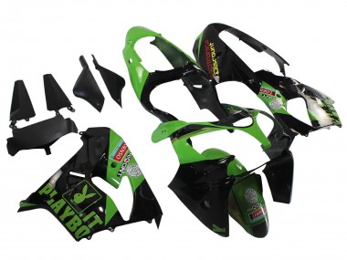 Beste Kawasaki ZX9R Motorrad Verkleidung 2000-2001 - Grun Schwarz Playboy Denso