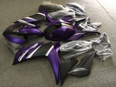 Beste Yamaha YZF R3/R25 Motorrad Verkleidung 2015-2018 - Weiss Lila Matt Schwarz