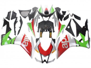 Beste Aprilia RSV4 1000 Motorrad Verkleidung 2016-2020 - Silber Rot Schwarz Grun