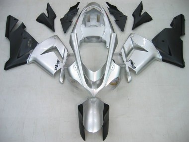 Beste Kawasaki ZX10R Motorrad Verkleidung 2004-2005 - Glanzendes Silber Matt Schwarz