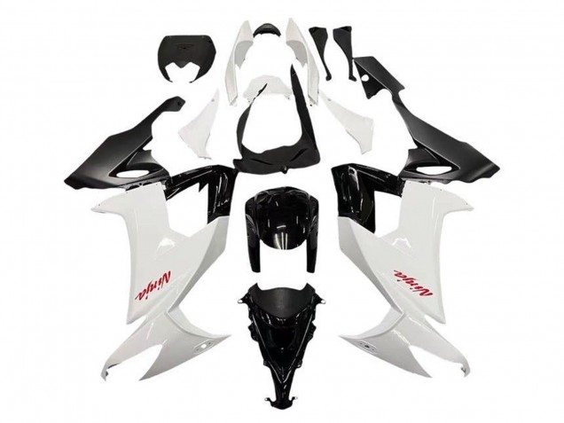 Beste Kawasaki ZX10R Motorrad Verkleidung 2008-2010 - Weiss Schwarz Rot Aufkleber