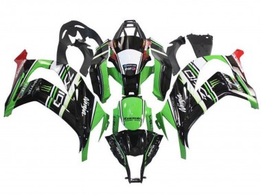Beste Kawasaki ZX10R Motorrad Verkleidung 2011-2015 - Grun Schwarz Weiss Rot Streifen Monster