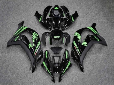 Beste Kawasaki ZX10R Motorrad Verkleidung 2016-2020 - Glanzendes Schwarz Grun