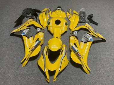 Beste Kawasaki ZX10R Motorrad Verkleidung 2016-2020 - Gelb Blau Weiss Trick Star EVA Rennen